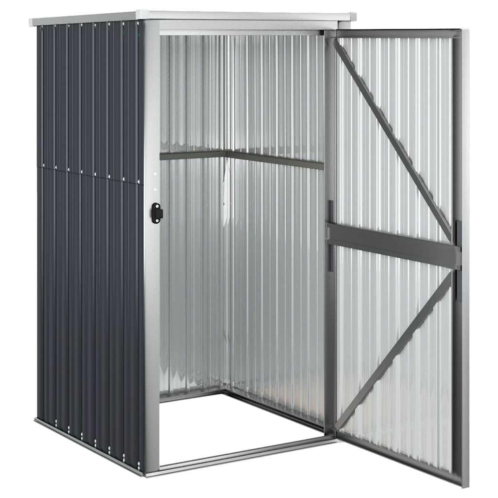Metalowa szopa ogrodowa 88x89x161 cm stal ocynkowana | Szary Antracyt, Pochylony sufit, Ergonomiczny uchwyt, Przechowywanie na zewnątrz