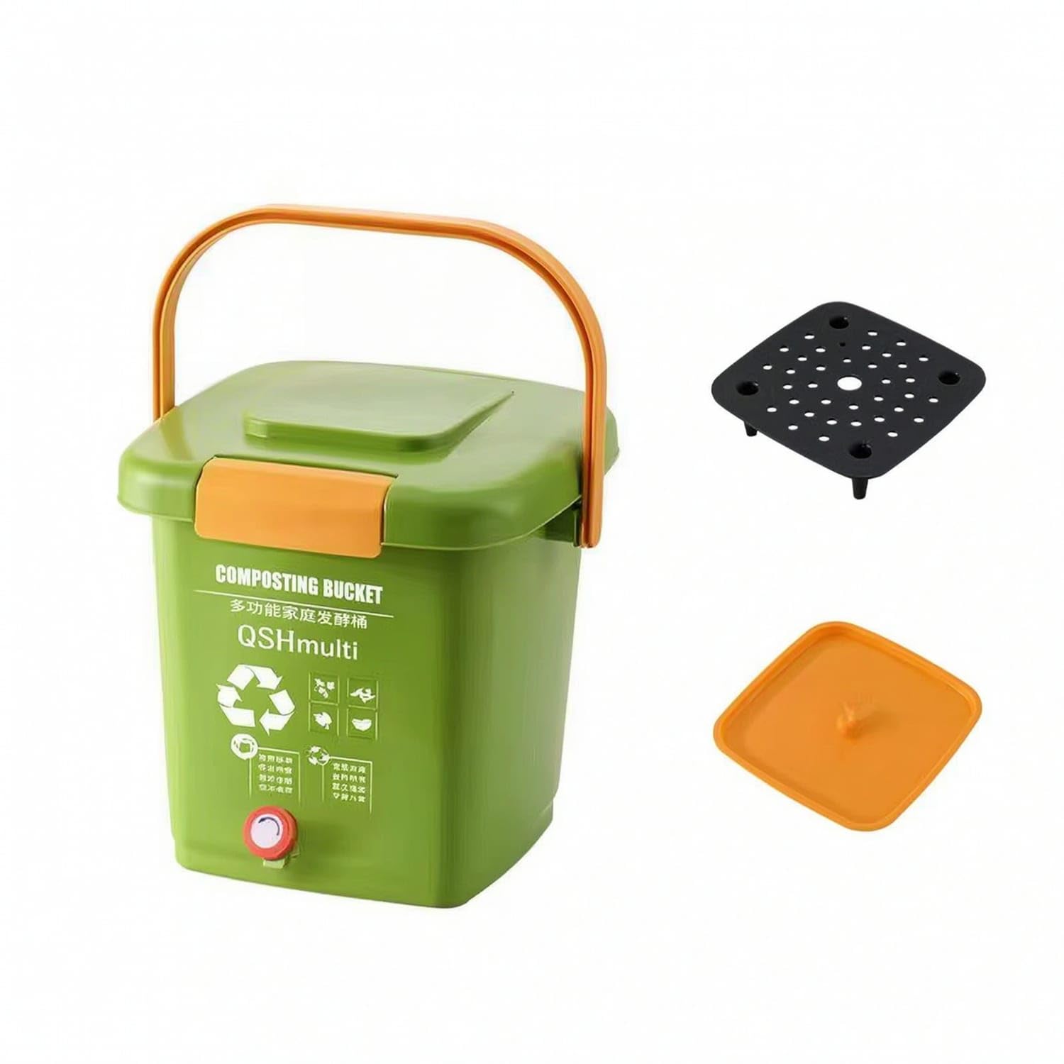 Easy-to-Use Compost Bin with Lid and Spigot Odor-Control Compost Container with Tap Indoor Bokashi Fermenter with Spigot Countertop for Gardeners, Homeowners, Balcony, Kitchen Compost Bin-image-16