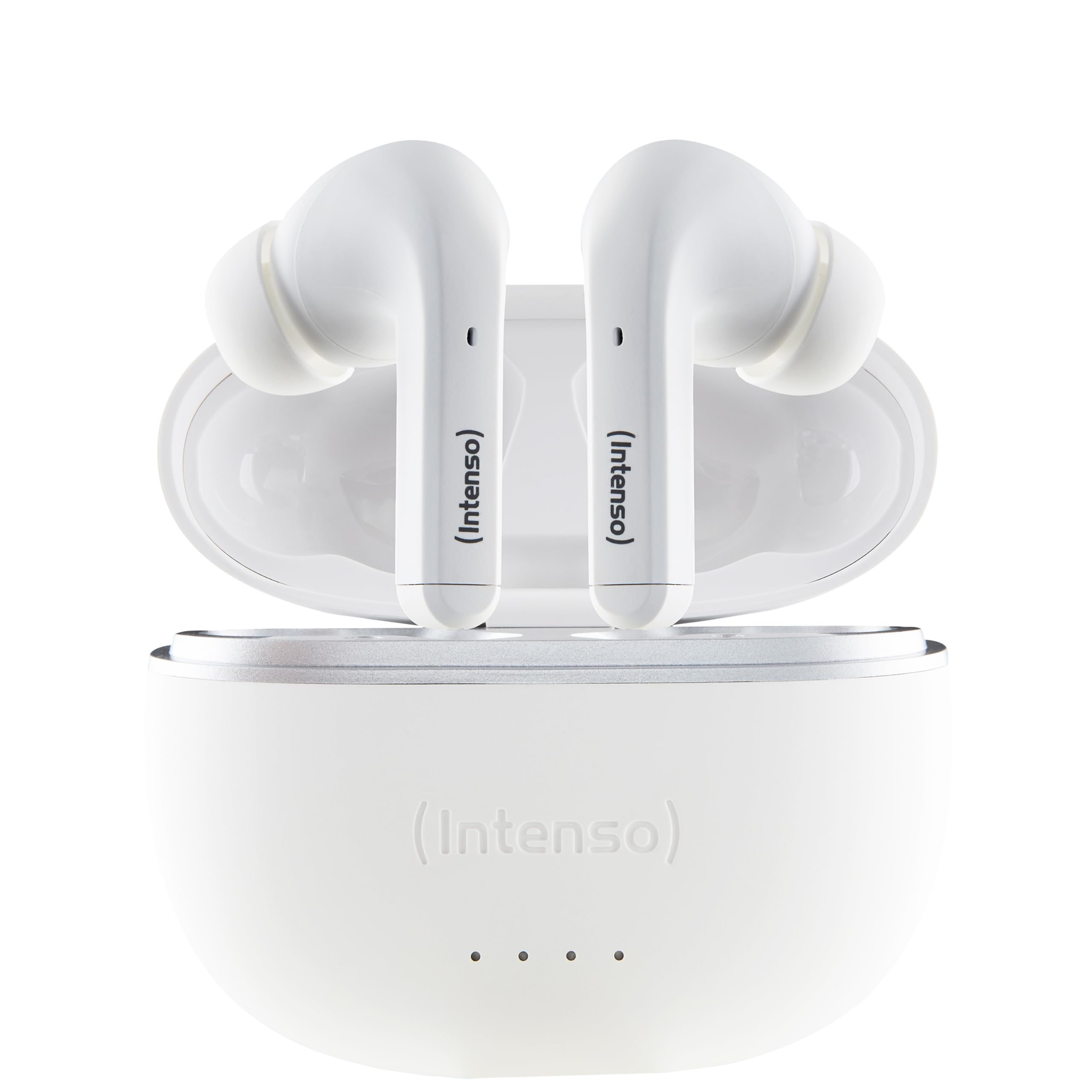 Intenso White Buds TWS True Wireless Headphones T302A with Active Noise Cancelling and up to 35 Hours of Music Playback, Small