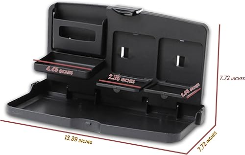 Vista 4 de Zento Deals Bandeja multiusos para automóvil, para un momento más cómodo en tu automóvil (negro1)