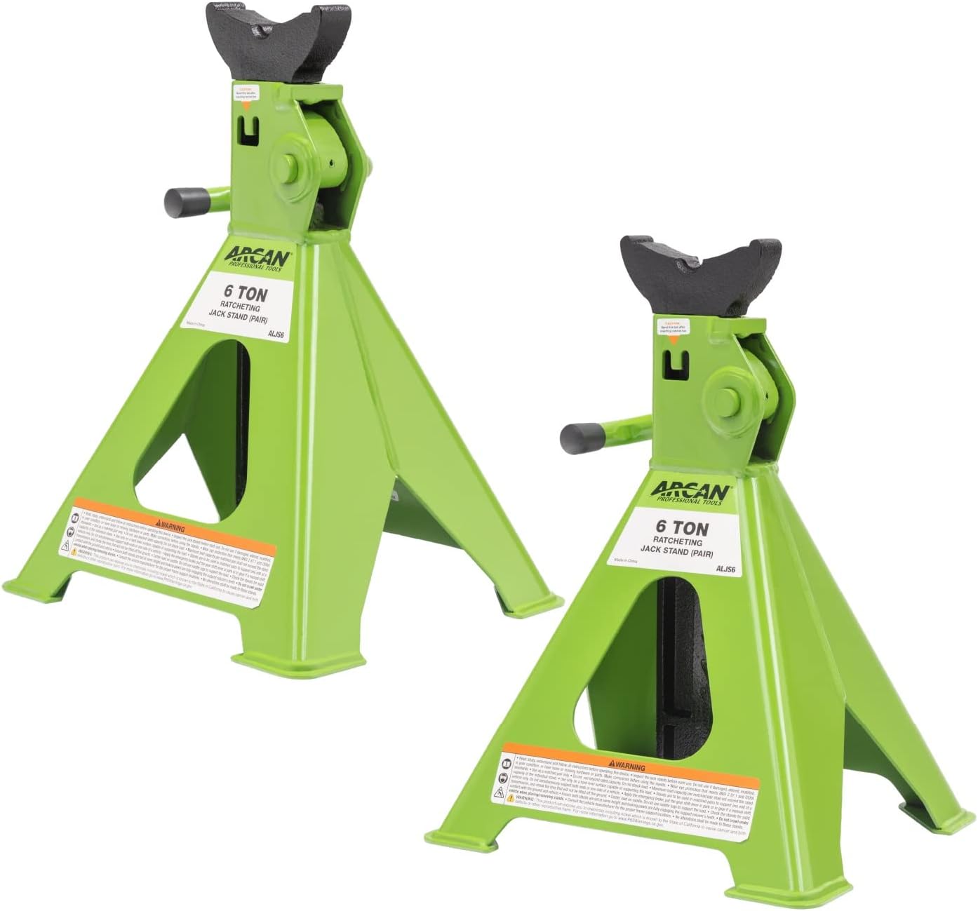 ARCAN 6-Ton Ratcheting Jack Stands, Pair, Model ALJS6