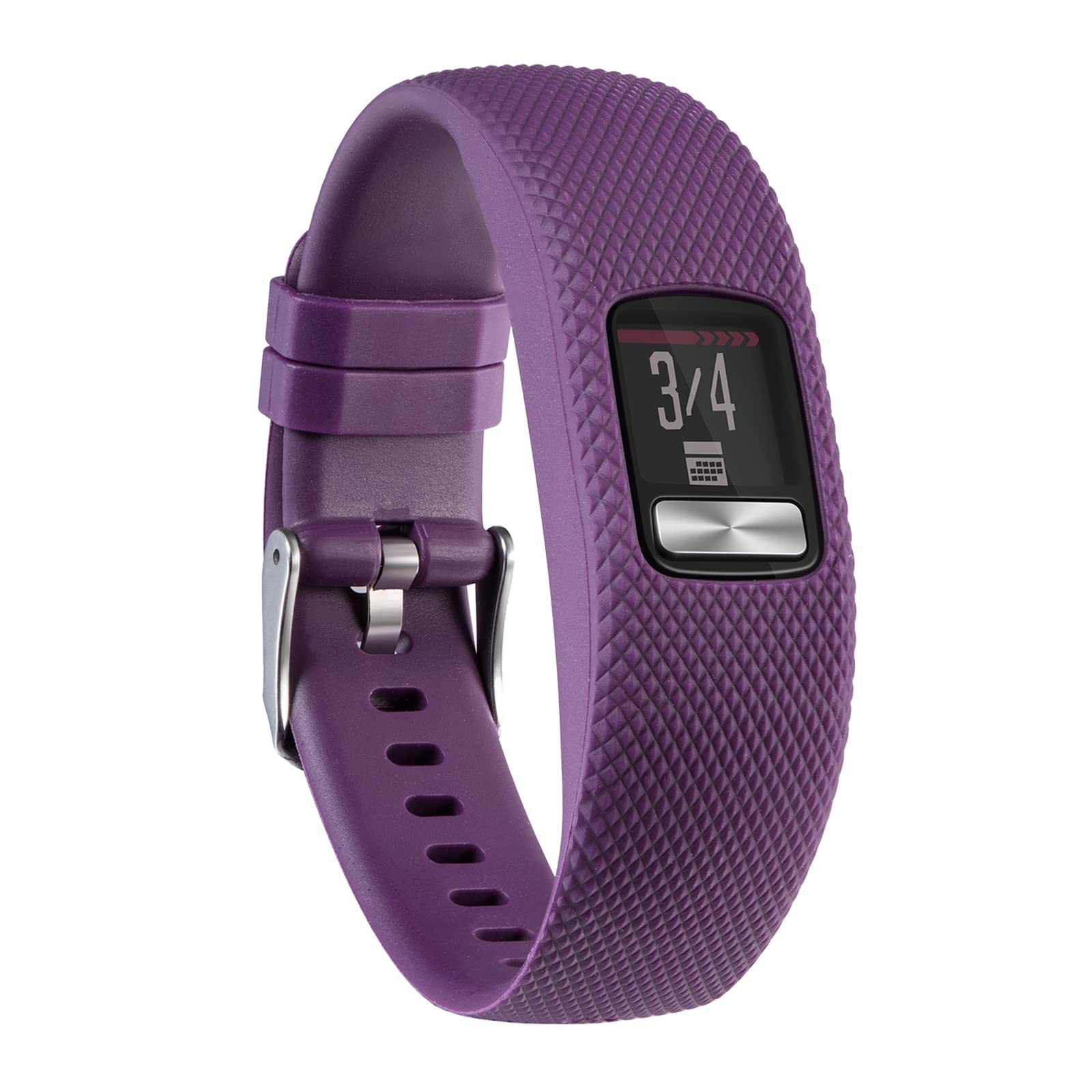 Purple Vivofit 4 Straps Compatible with Garmin Vivofit 4 Watch Band Strap Bracelet Wristband for Men Women Replacement Accessory- Colorful Vivofit 4 Silicone Watchband with Metal Clasp Buckle Small