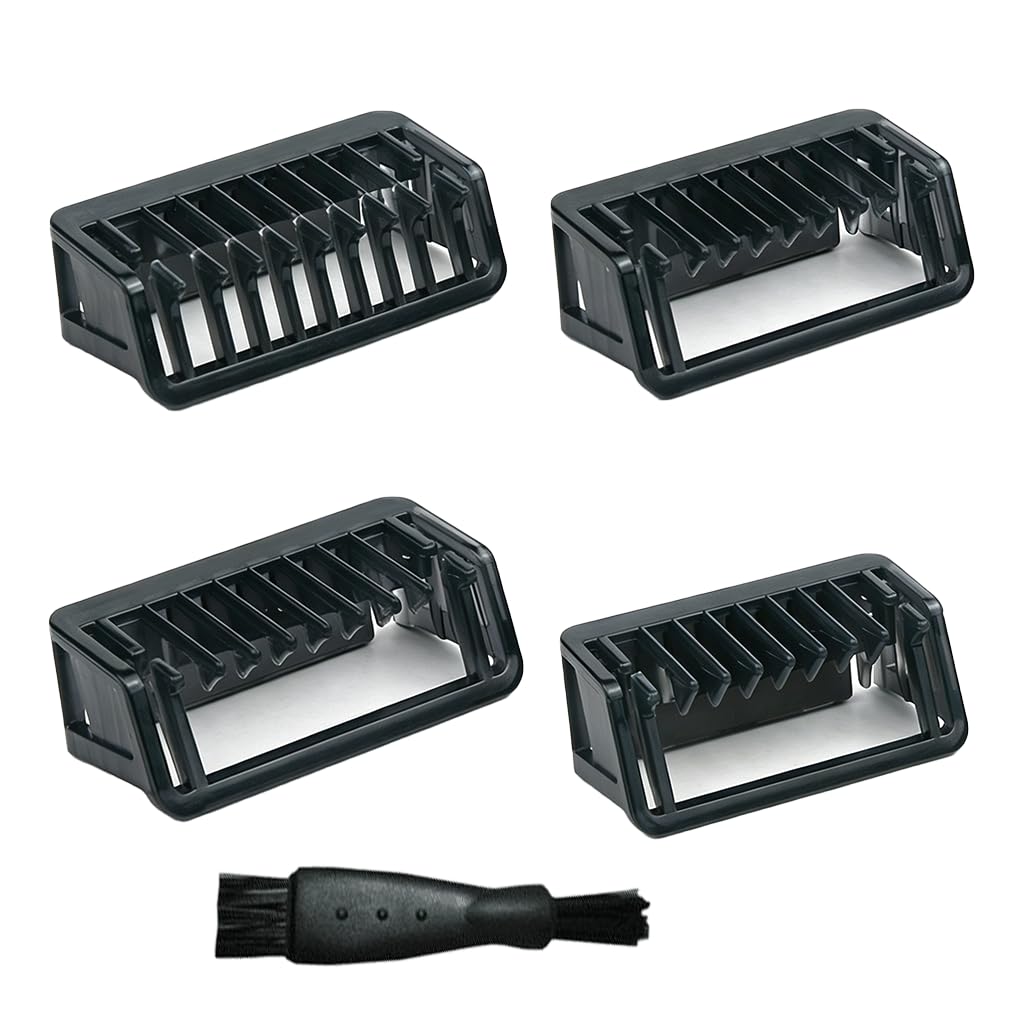 4 Stueck Aufsaetze kompatibel mit One QP2520 QP2630 QP2734 QP2824 360 Pro Series, 1/2/3/5 mm Trimmaufsaetze Oneblade Zubehoer Kit, Ersatzklinge und Blade Aufsaetze Set