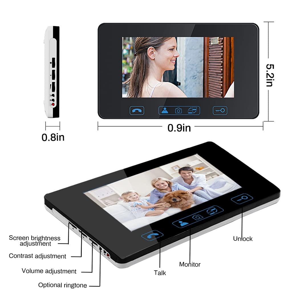 Timbre WiFi con intercomunicador, Pantalla táctil de 7 Pulgadas, Timbre para Exteriores, cámara, videoportero inalámbrico para Sistema de Seguridad del hogar