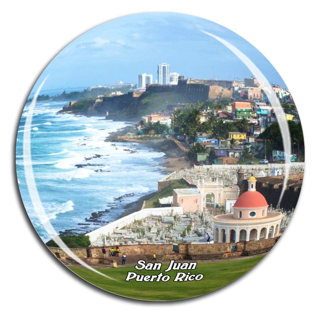 Weekino Old San Juan Puerto Rico Caribbean Sea Fridge Magnet 3D Crystal Glass Tourist City Travel Souvenir Collection Gift Strong Refrigerator Sticker