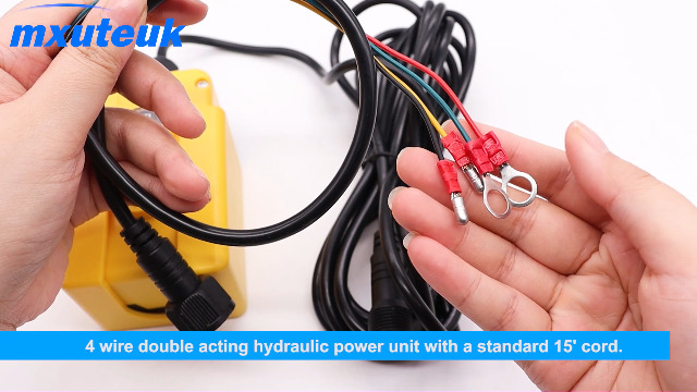 Image of mxuteuk 4 Wire Dump Trailer Remote Control Switch 12V DC Up Down Push Button Switch for Double Acting Hydraulic Pump Lift Winch Dump Bed G018-4W