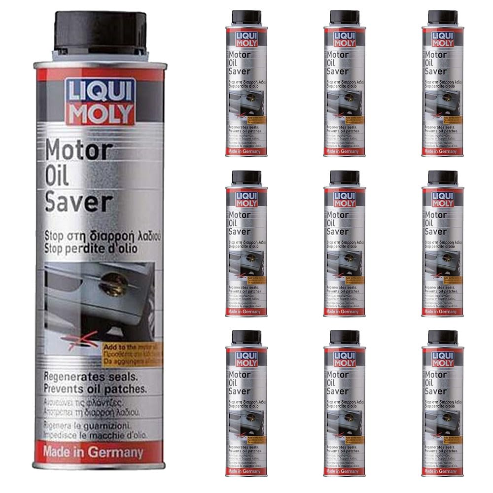 LIQUIMOLY 1802 ADDITIVO Stop PERDITE D'OLIO Motore. RIGENERA GUARNIZIONI in Gomma E PLASTICA del Motore E Riduce LA Sua RUMOROSITA' E Le DILUIZIONI DELL'OLIO. Kit Promo 10 Pezzi X 300 ML