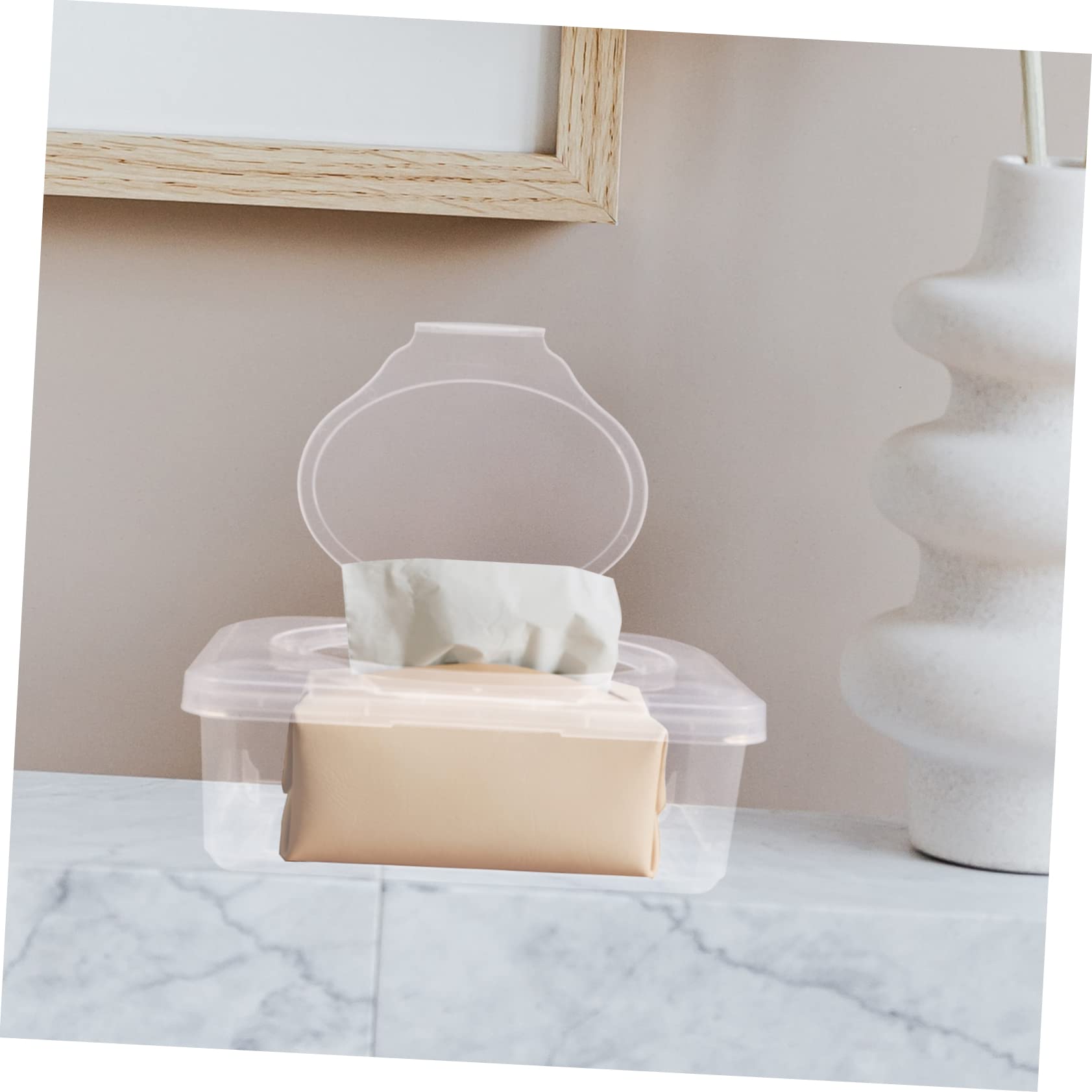 Dispensador De Toallitas Para Ñiño Transparente Pp, Caja Portátil Reutilizable Con Tapa Anti-polvo, Almacenamiento Compacto Para Uso Casa y Viaje, Pack De 2 Unidades