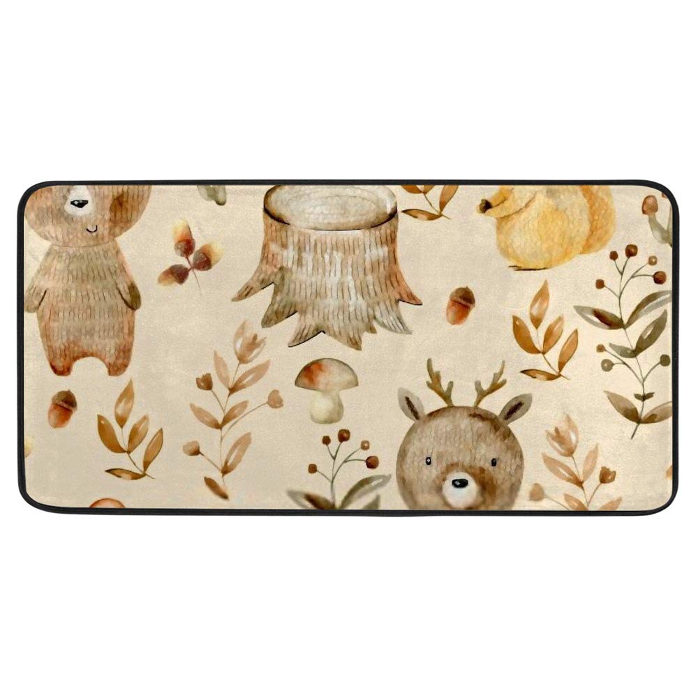Tapis de cuisine antidérapant motif renard tapis de sol confort 100x50