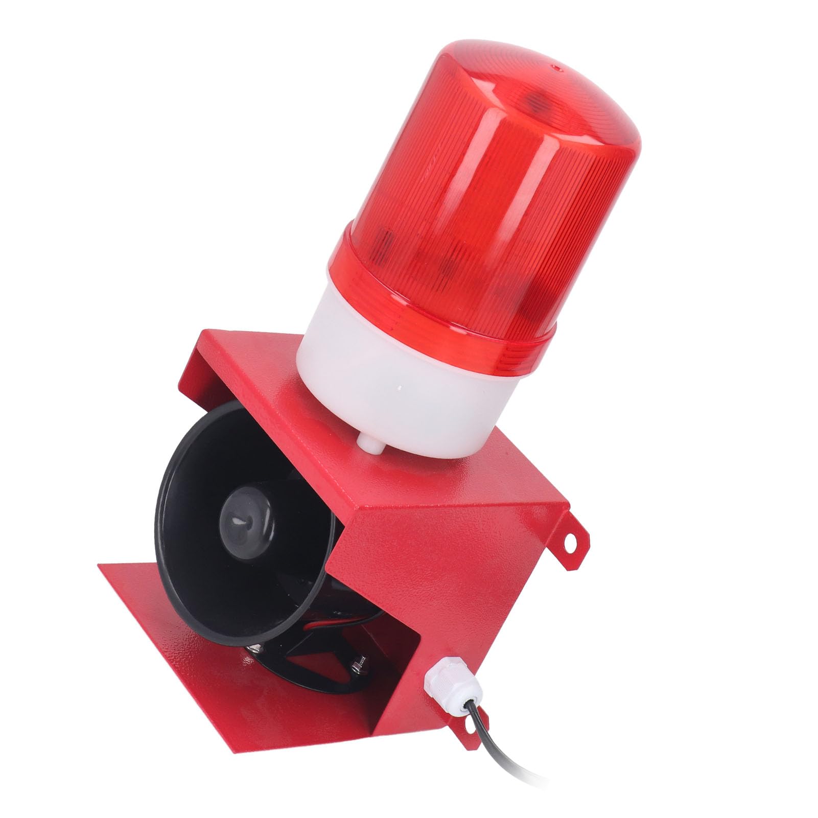 SIXRUN Sirena Industrial Alarma 115dB Impermeable Bocina Sonido Luz LED para Minería Construcción Fábrica Almacén (DC12V)