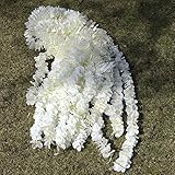 sameza 10pcs 2m/3m orchidea rattan fiore di seta artificiale vite per la casa matrimonio decorazione del giardino appeso ghirlanda fiori finti, bianco latte, 3m