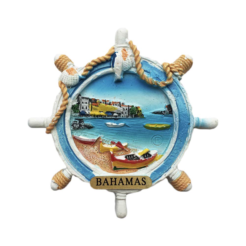 Wedarego Bahamas 3D Rudder Refrigerator Magnet Tourist Travel Souvenirs Handmade Resin Craft Magnetic Stickers Home Kitchen Decoration Fridge Magnet Collection Gift