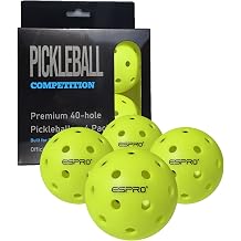 ESRPO Tournament Grade 40-Hole Pickleballs Seamless Roto-Molded Durable Crack-Resistant Official Size Indoor Outdoor Pickle Balls 3/4/6/12 Pack for All Skill Levels Daily Play, Fluorescent Yellow