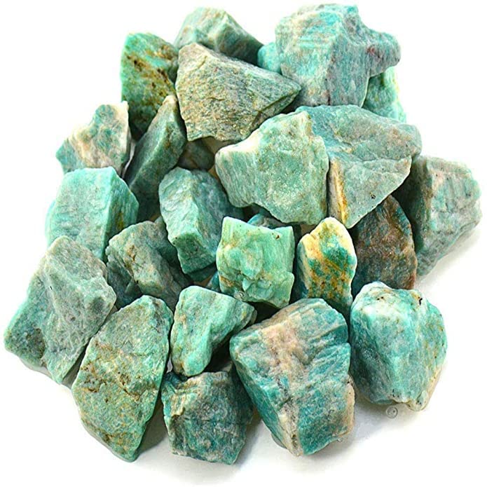 Exis Crystal Natural Amazonite Raw Stone 200 Grams Rough Chunk Rock Raw Gemstone Reiki Healing Crystal Stones (Light Green)