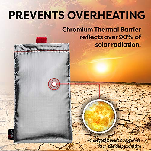 Image of PHOOZY Apollo Thermal Phone Case | Insulated Phone Pouch Extends Battery Life 3X | Heat Resistant Drop Protection | Military Grade Water Resistant | Medium | Silver