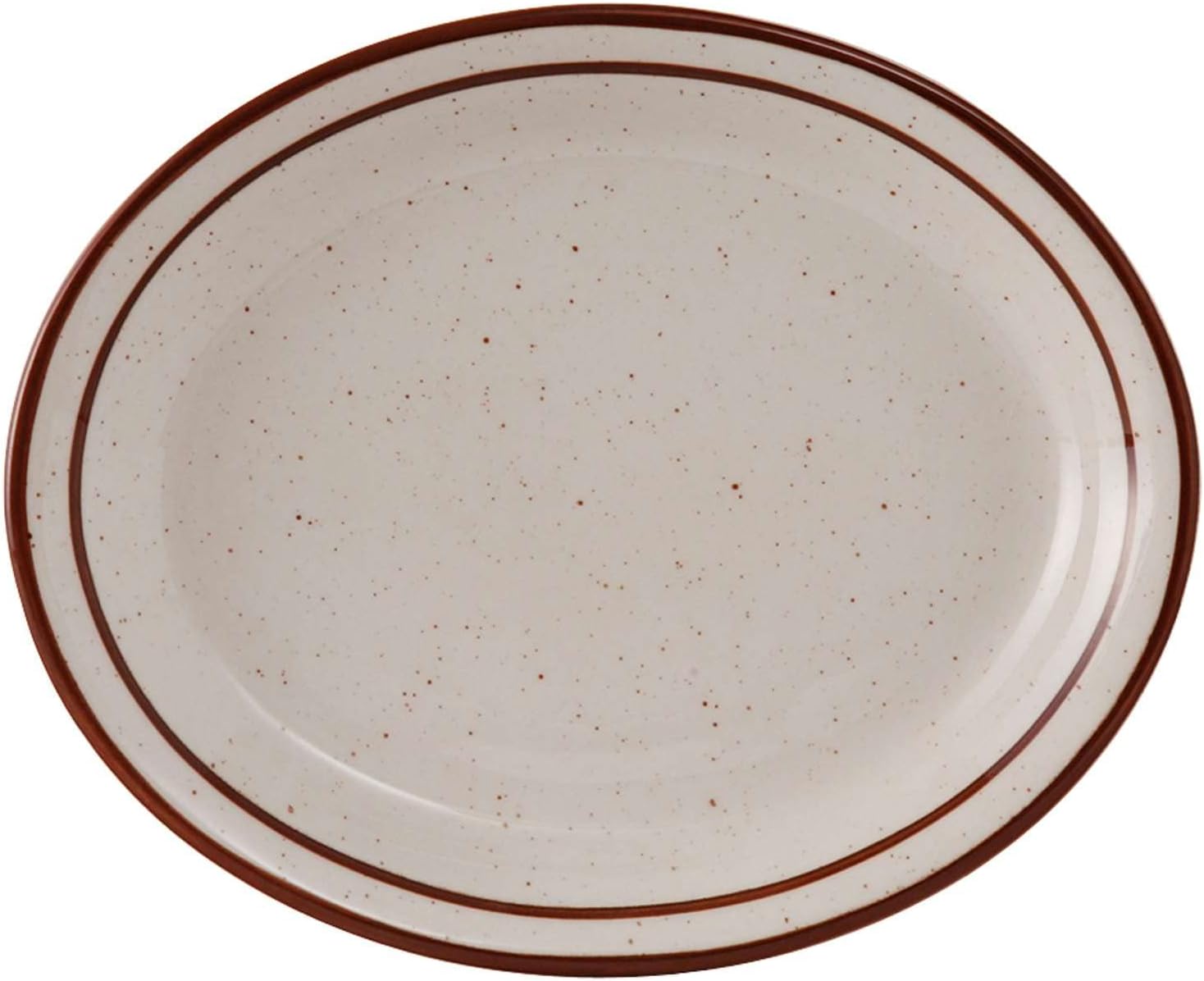 Tuxton China TBS-013 Platter, 11-1/2" x 9-1/8", Oval, Narrow Rim, Microwave and Dishwasher Safe, Oven Proof, Fully Vitrified, Ceramic, Bahamas, Pack of 12