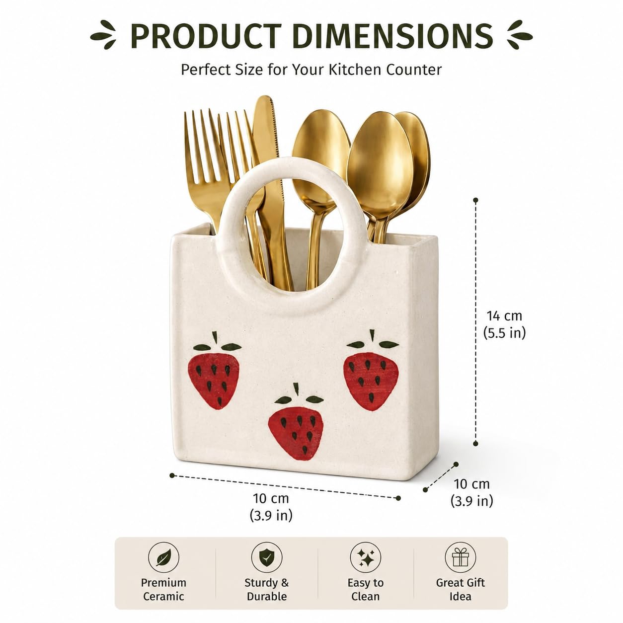 Ceramic Utensil Holder - Kitchen Organizer -2