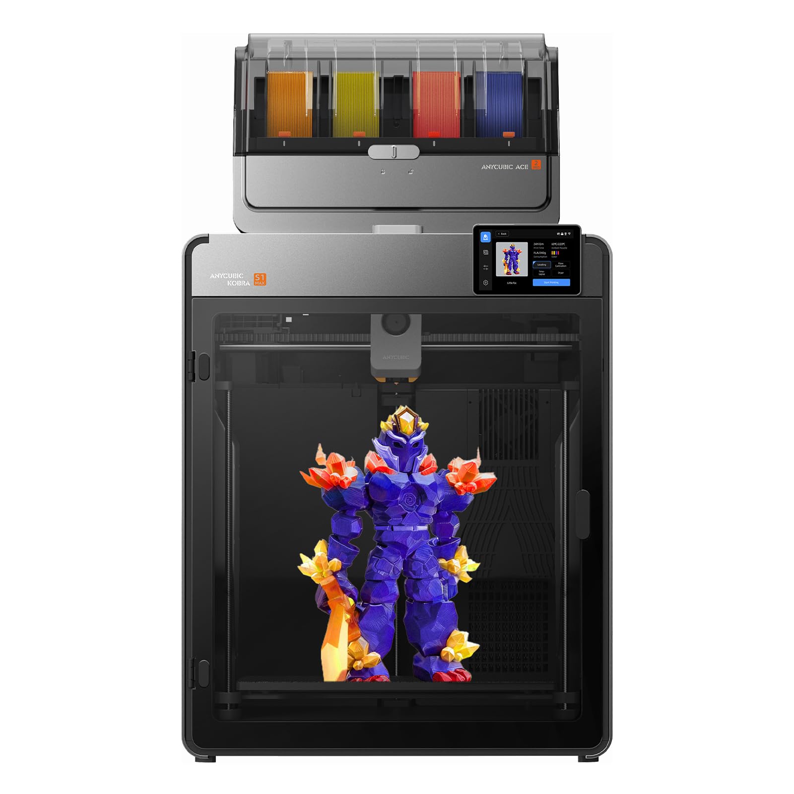 Anycubic Kobra S1 Max Combo 3D Drucker Mehrfarbig, 350 °C Hotend | Robuste Vollmetall CoreXY Konstruktion, Vollautomatische Kalibrierung, Druckgröße 350x350x350 mm