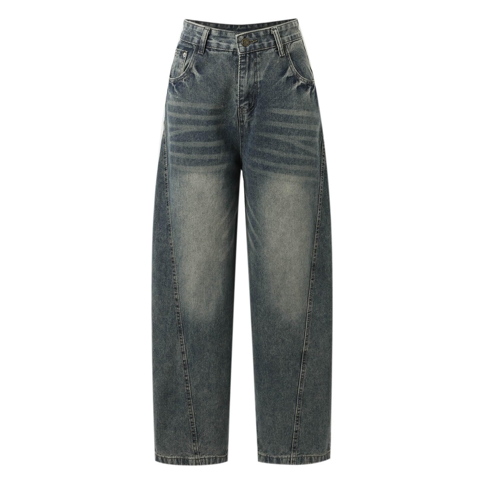 Jeans Damen Jeanshose Weite Streetwear Straight Fit Baggy Freizeit Loose Flared Weites Bein Wide Leg Klassisch 80Er Jahre Denim