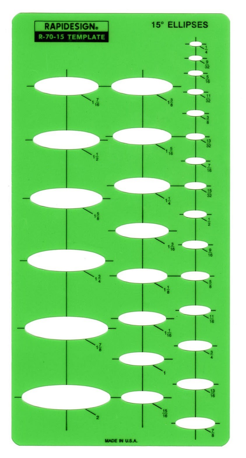 Rapidesign 15-Degree Ellipse Template, 1 Each (R70-15)