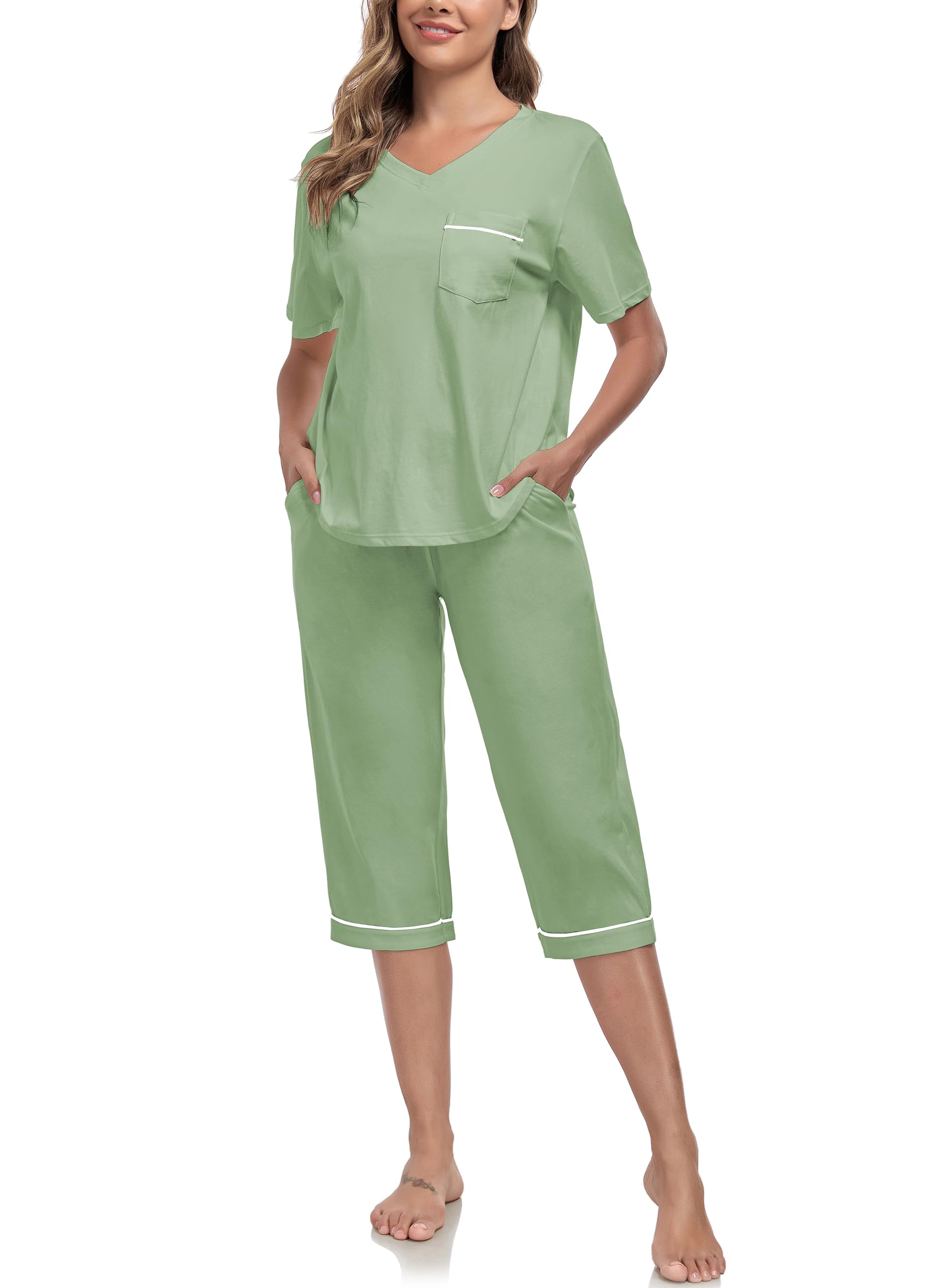 EA'S SECRET Herren-Pyjama-Set aus 100% Baumwolle, kurzärmeli