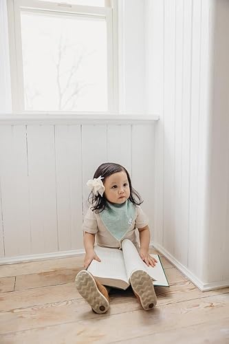 Miniatura 246 de Copper Pearl Paquete de 4 baberos de algodón suave para babeo y dentición, baberos absorbentes para bebés niñas y niños, ajustables para adaptarse a