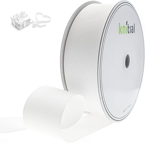 Cinta blanca de grogrén de 1-12 pulgadas x 50 yardas para envolver regalos, lazos para el cabello, decoraciones, arreglos de flores