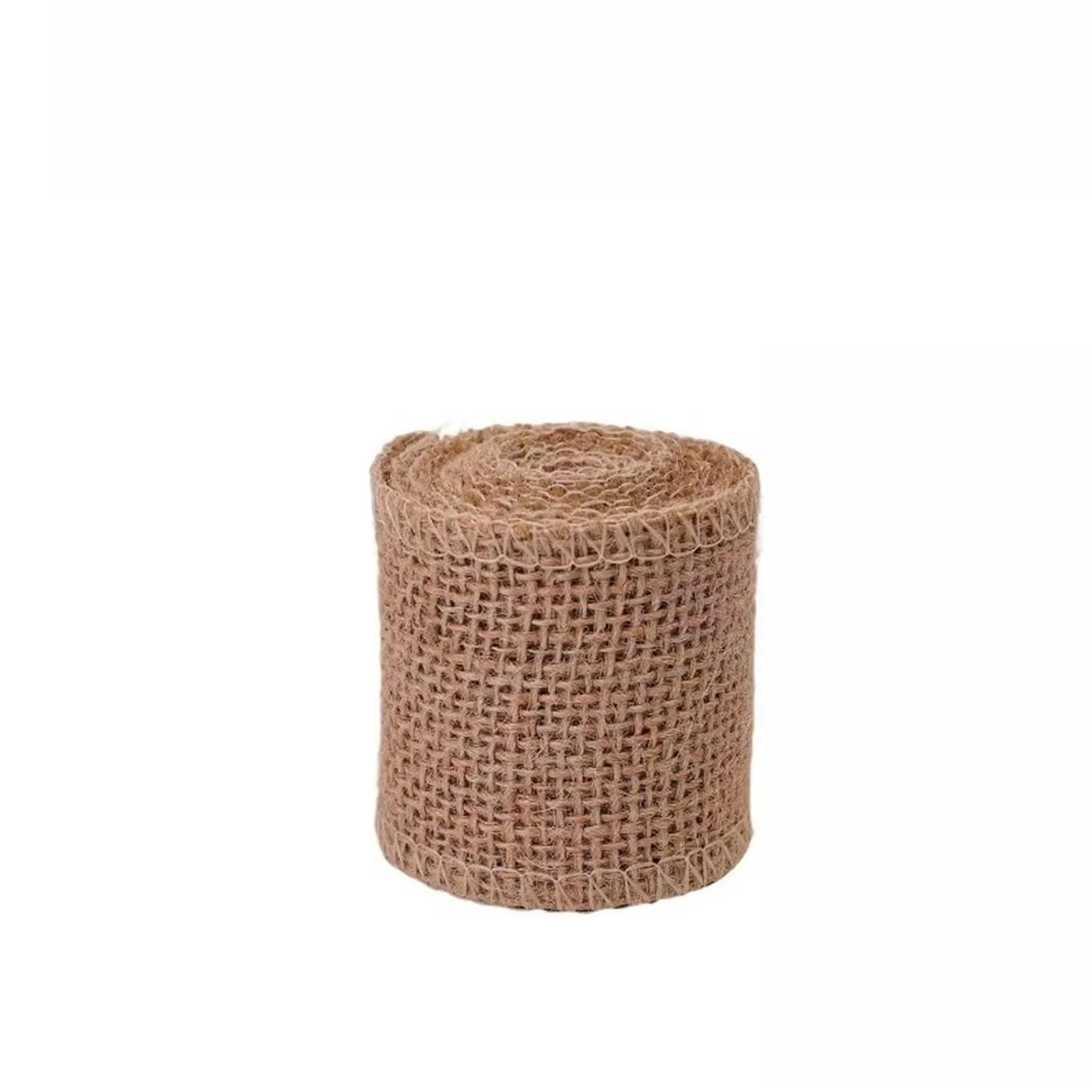 Hessian Roll 2-6M Natural Burlap Fabric Jute Craft Ribbon Hessian Lace 3/5/7.5/10/15cm for Wrapping Projects Wedding Home Decor(Width-5cm,6M-(3roll))