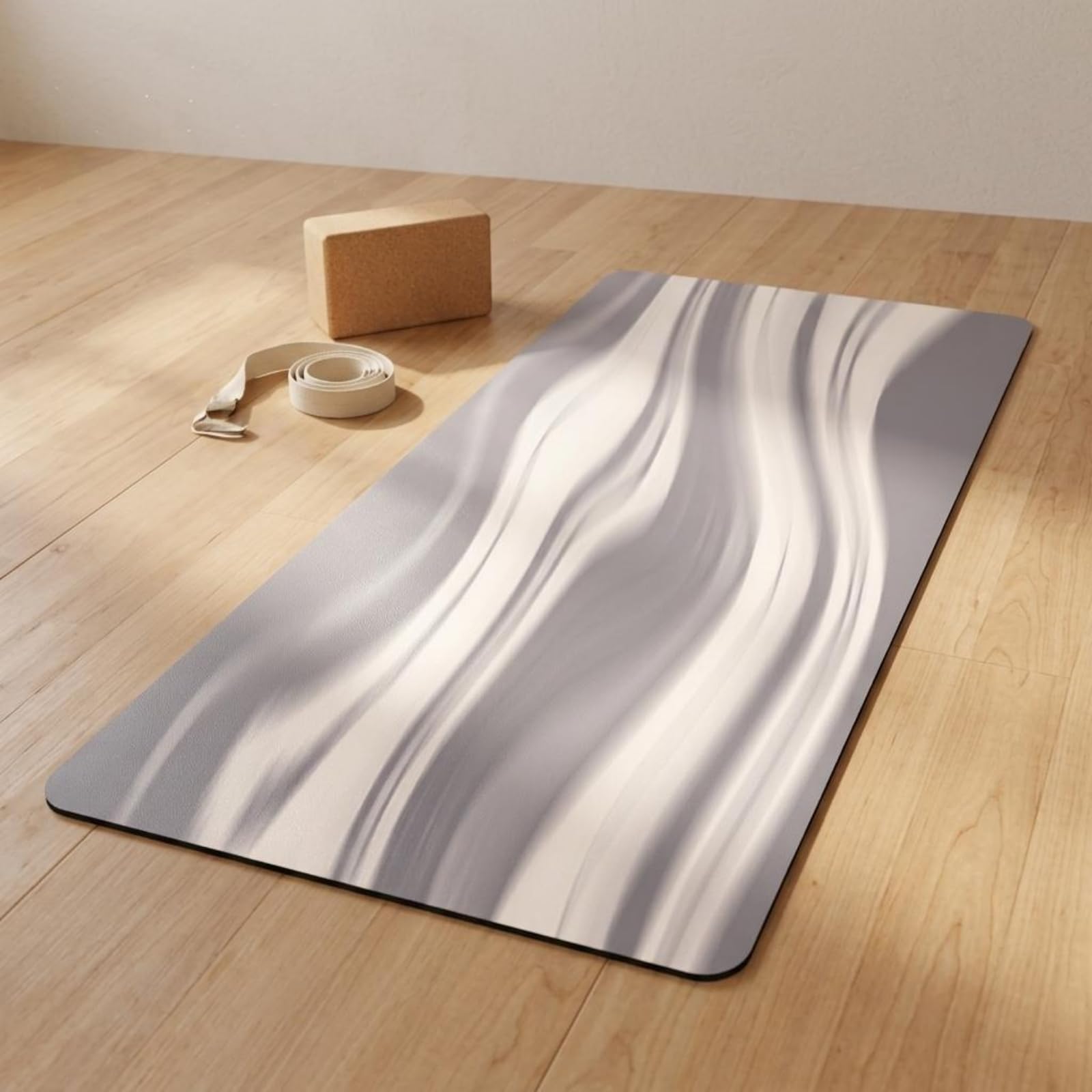 Tappetino da Esercizio Donne Tappeto Fitness Tappeto Materassino Ginnastica Cuscinetto Allenamento Spessore 5mm in PU Confortevole E Stabile Adatto per Palestra