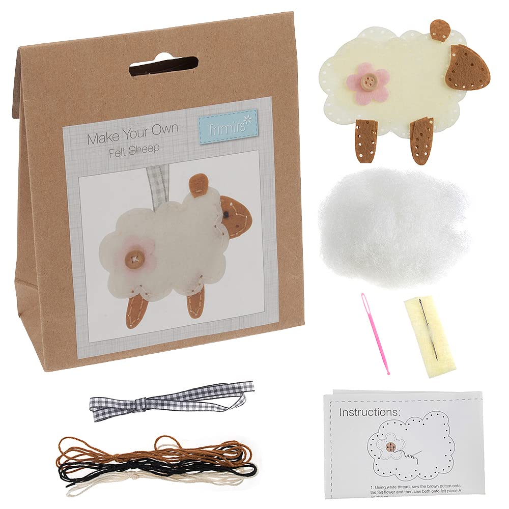 Crafty Capers Make Your Own Hanging Felt Sheep | Spring & Easter | Felt Sewing Craft Kit