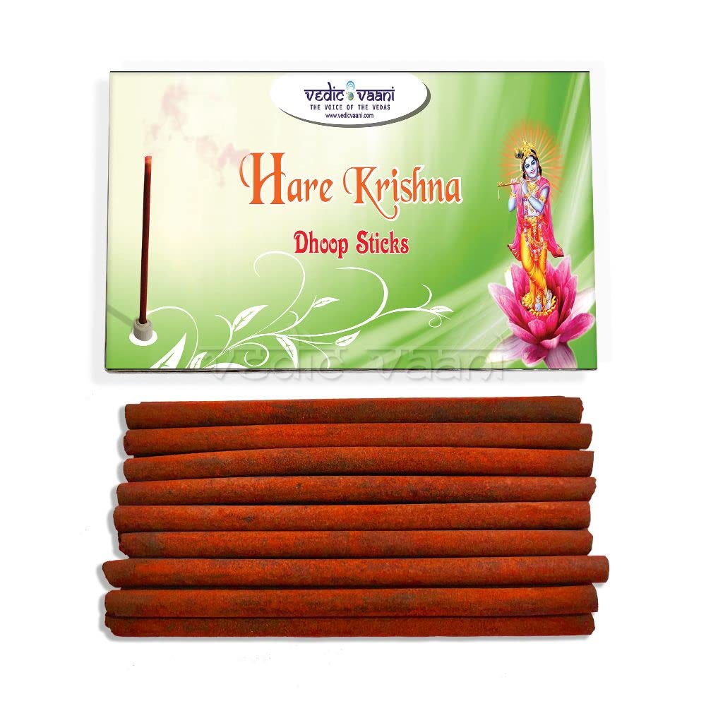 Vedic Vaani Natural Parijat Flower Fragrance Hare Krishna Incense Dhoop Stick (15 Piece)