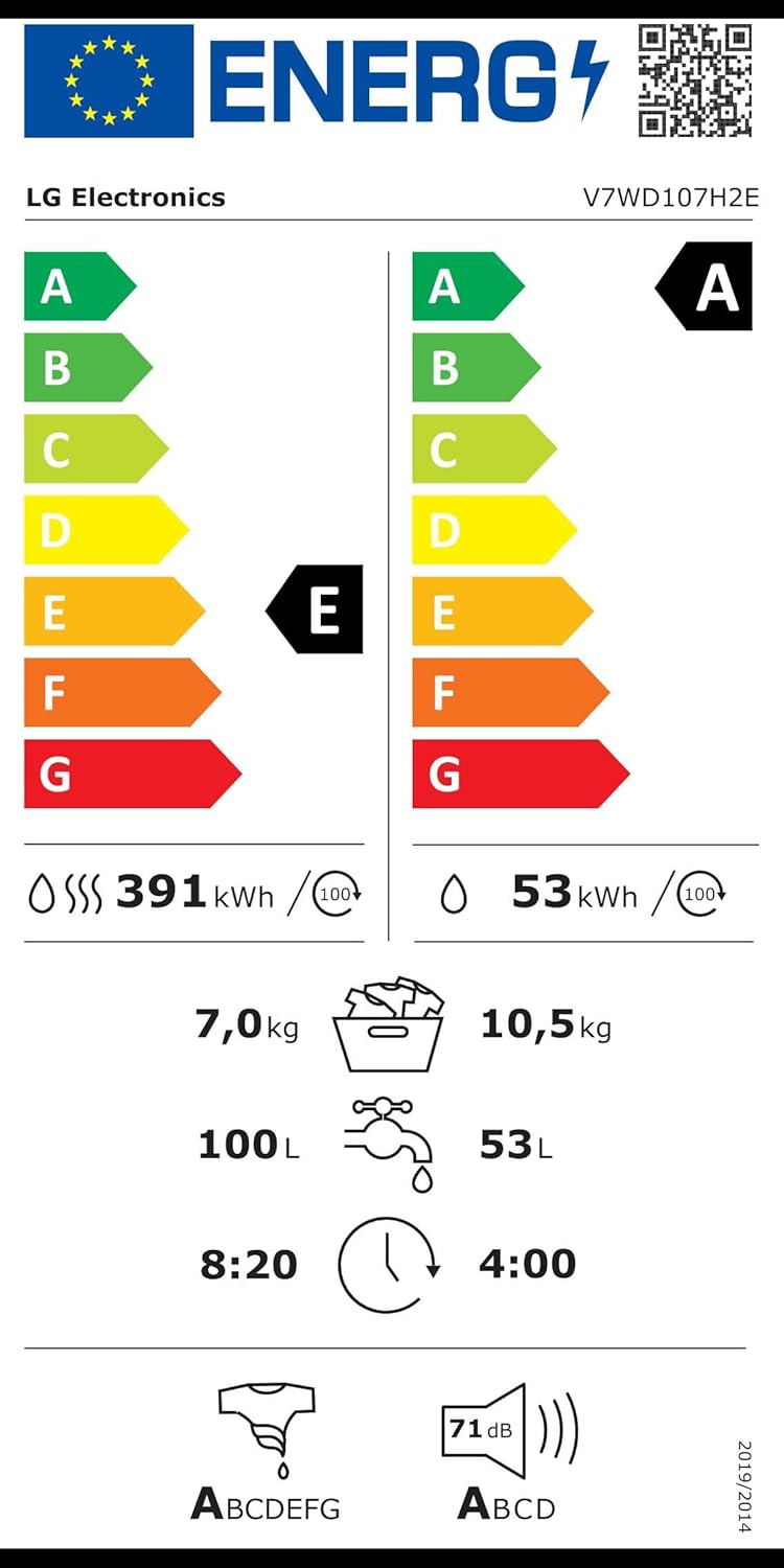 LG V7WD107H2E Energy Label