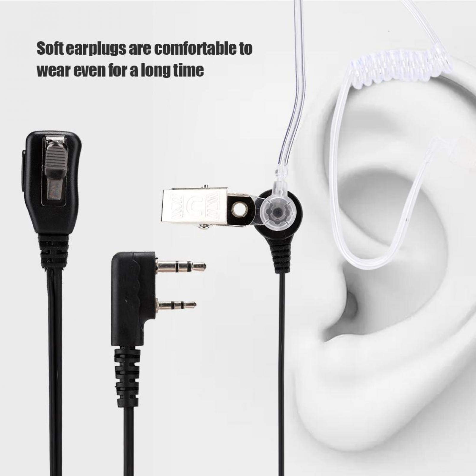 Sutinna Walkie Talkies Earpieces Retevis 2 Pin Acoustic Tube Headset 2 Pin Acoustic Tube Headset Walkie Talkies Earpiece for Retevis Kenwood Two Way Radio - Image 2