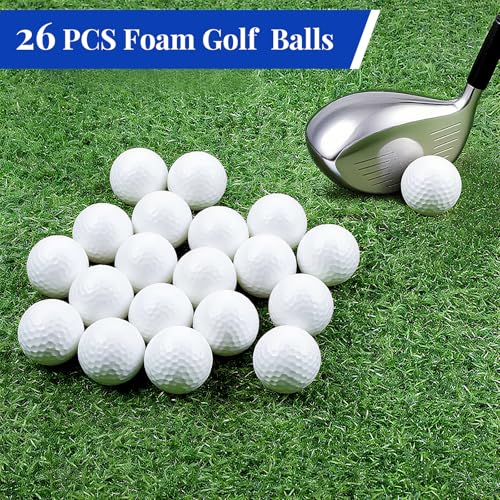 Image of 26 Pack Foam Golf Practice Balls - Realistic Feel and Limited Flight Training Balls for Indoor or Outdoor White