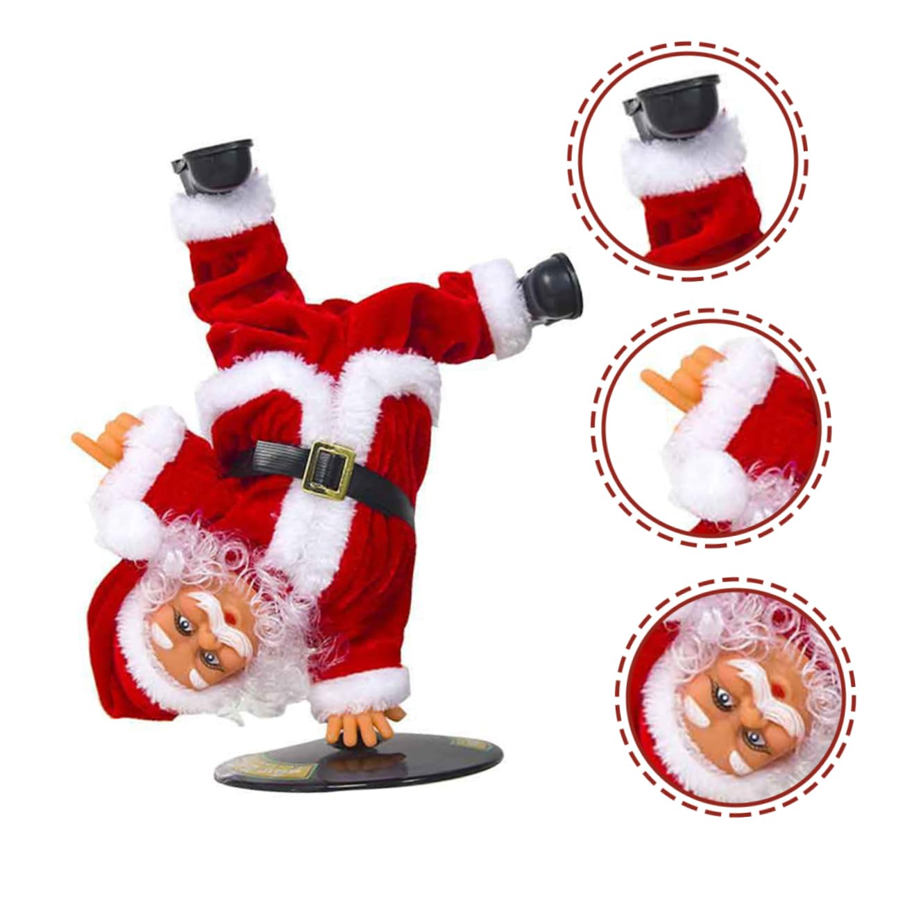 Alipis Babbo Natale che Balla Decorazione Natalizia Elettrica Bambola Danzante per Feste di Natale Ornamento da Tavolo per Interni