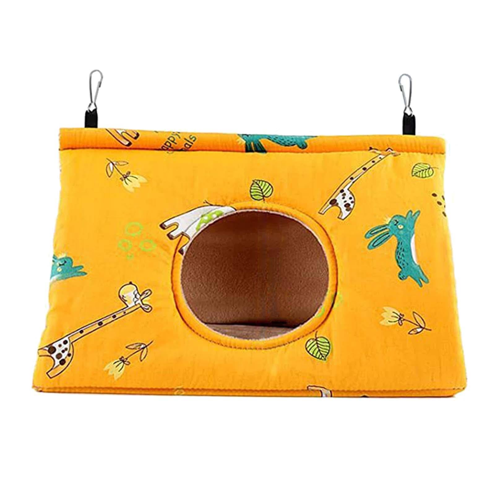Coral Velvet Hideaway Hut Warm Bird Hammock for Parakeet Lovebird Cockatiels L|Birdhouses|Home & Garden-image-45