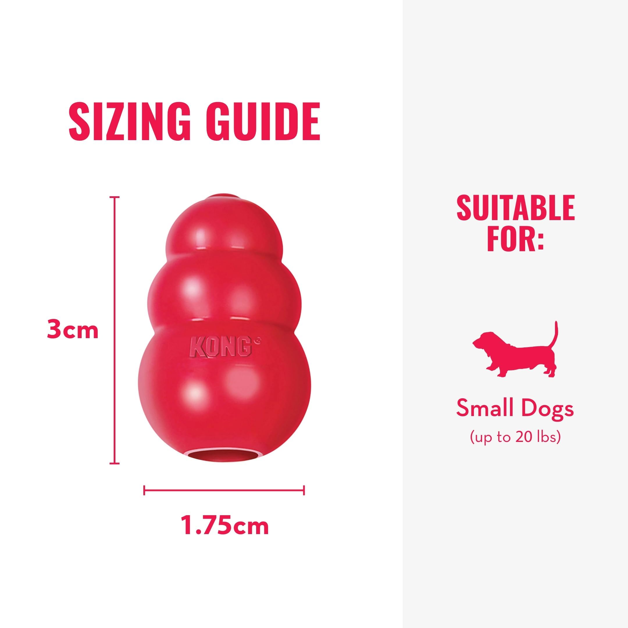 KONG Classic Stuffable Dog Toy - Fetch & Chew Toy for Dogs - Treat-Filling Capabilities & Erratic Bounce for Extended Play Time - Durable Natural Rubber Material - for Large Dogs: Small(2-Pack) Standard Packaging