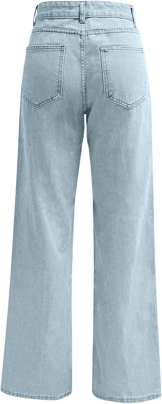 Jeans for Womens Wide Straight Leg High Waisted Stretchy Baggy Jean Pant Fashion Loose Denim Pants Fall Trousers 2025