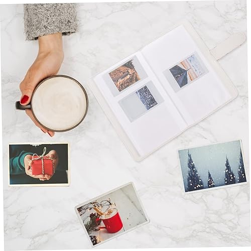 Miniatura 9 de HOMSFOU Mini álbum de fotos de cuero, mini álbum de fotos, cartera de bolsillo, álbum de fotos, mini álbum de películas, mini exhibición de fotos,