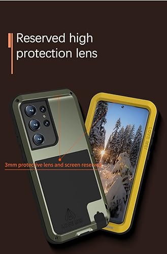 Miniatura 6 de LOVE MEI Funda de metal para Samsung Galaxy S23 Ultra, resistente al aire libre, de aluminio, resistente a prueba de golpes, protección contra