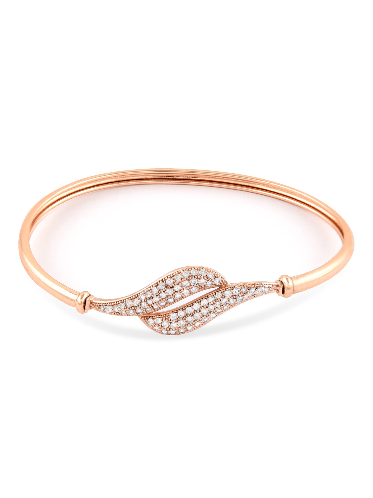 ZAVERI PEARLS Rose Gold Contemporary Cubic Zirconia Bangle Style Brass Kada For Women-ZPFK10383 (B0B3TMCHF5) Amazon Price History, Amazon Price Tracker