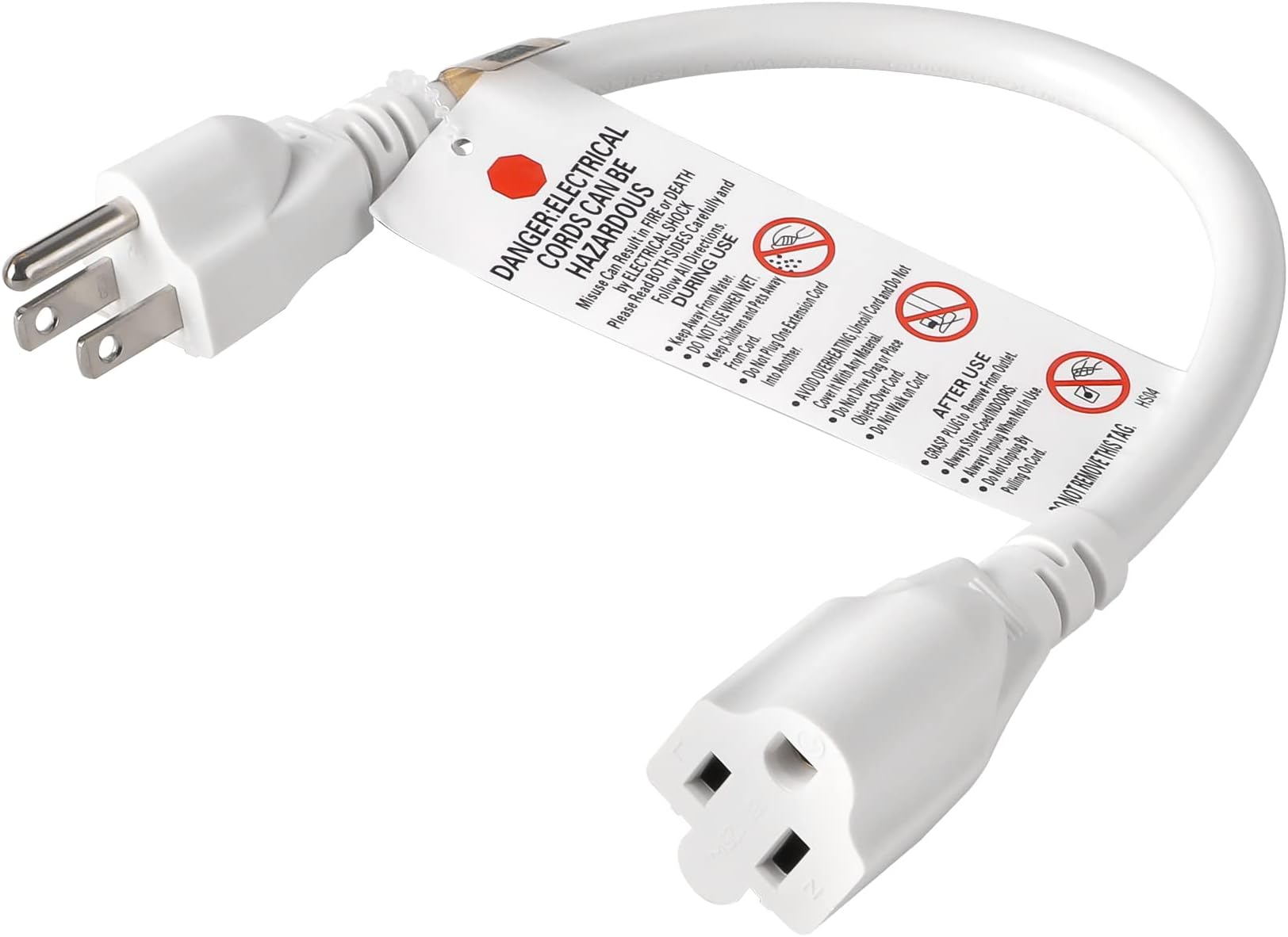 2 Prong Extension Cable 15 Feet, Extra Long Power Cord with