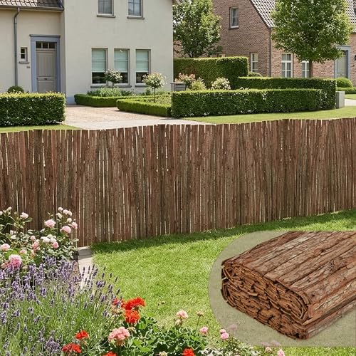casa.pro Rindenmatte Zamora Balkon Sichtschutz 100 x 500 cm Gartenzaun strapazierfähig Rindenzaun Sichtschutzmatte Balkonverkleidung wetterfest