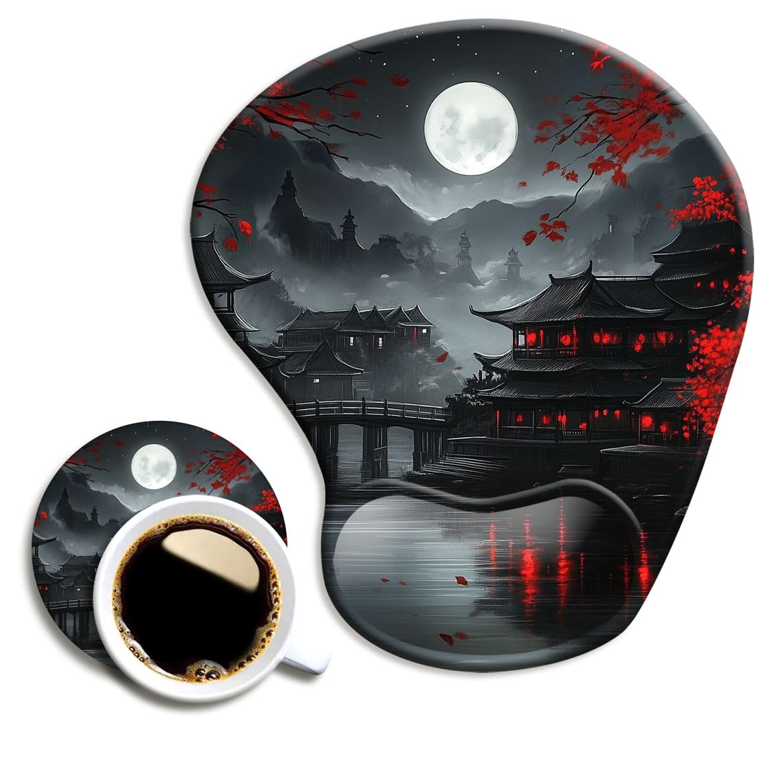 Ergonomic Mouse Pad with Wrist Rest,Gaming Mouse Pad with Wrist Support,Funny Mouse Pads for Desk,Computer Mousepad with Non-Slip Pain Relief PU Base,