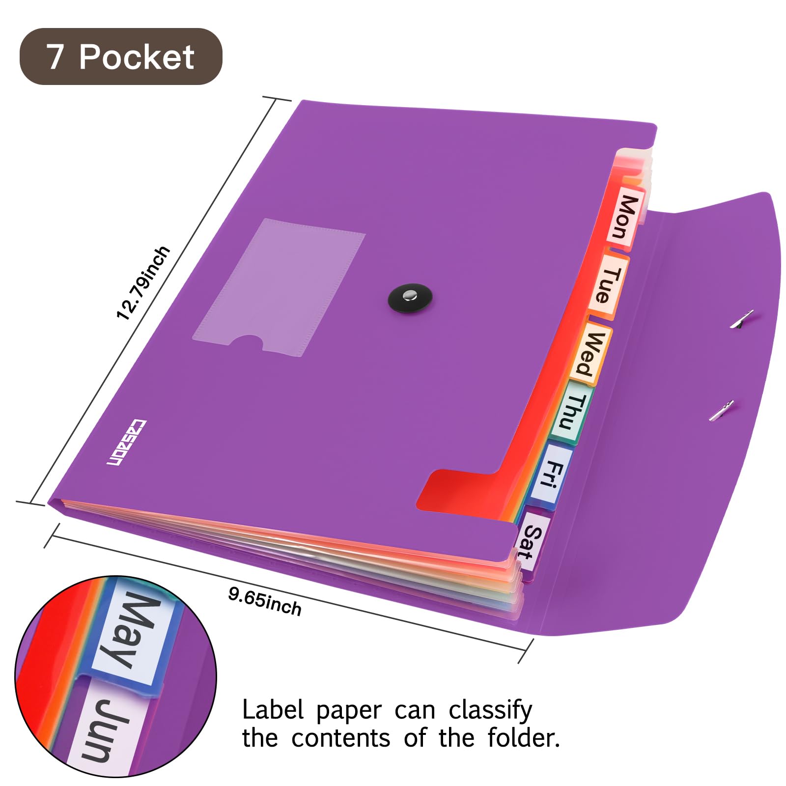 Amazon.com : 7 Pocket Accordian File Folders, Expanding File