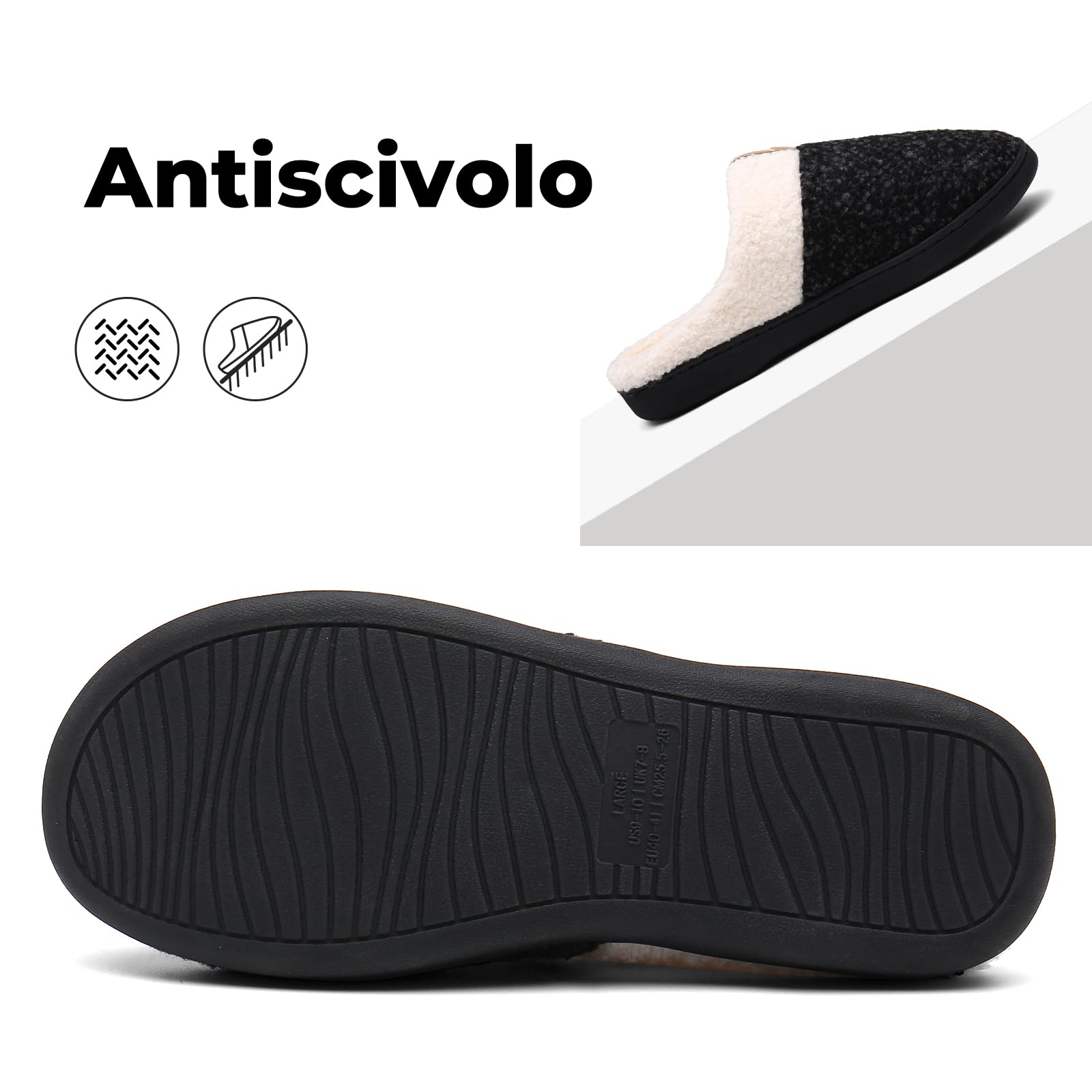 Mishansha Pantofole Donna Uomo Memory Foam in Caldo Cotone Scarpe da Casa