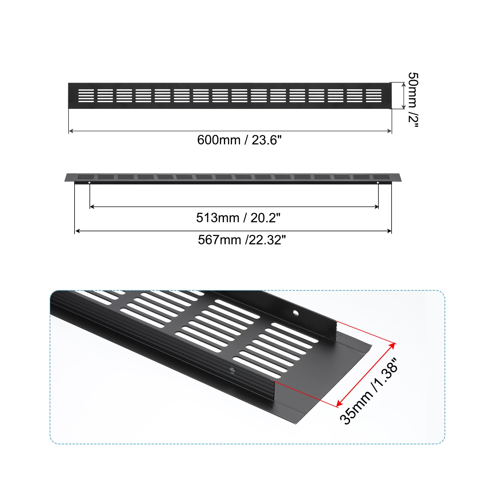 PATIKIL 23.6 x 2 Inch Door Air Vent Cover - Image 2