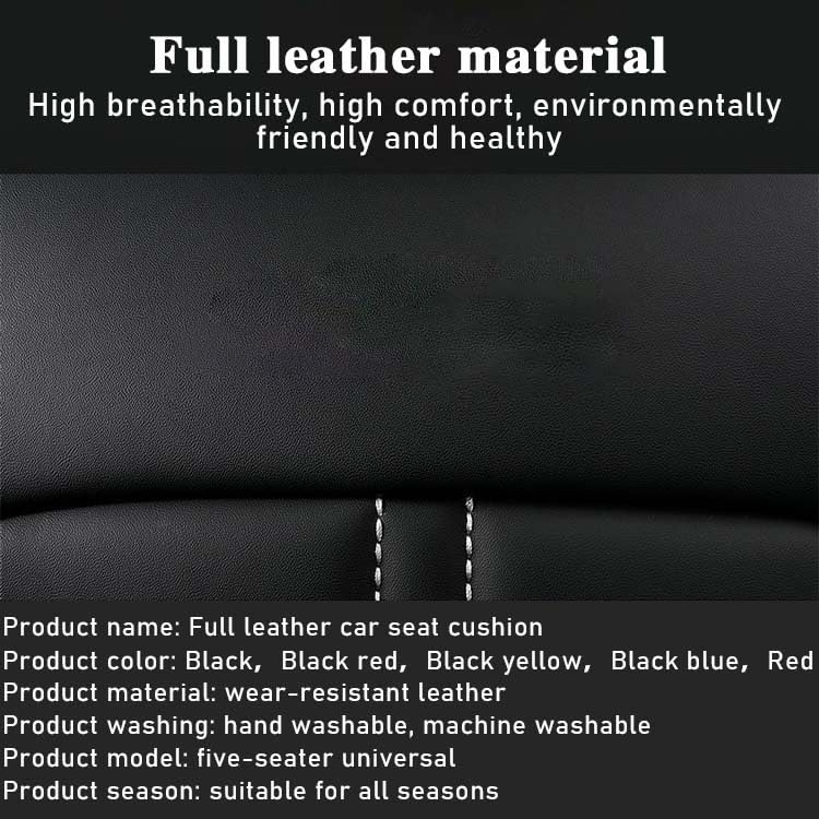 Housse de siège auto cuir PU de luxe rouge | Protection universelle entièrement close - 3