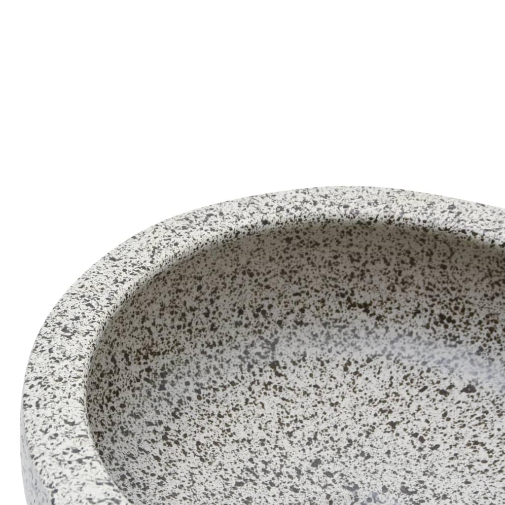 ShGaxin Lavabo sobre encimera Redondo cerámica Gris Φ41x14 cm, Fregadero, Lavabo Baño, Lavamanos Baño, Lavatorio Casa De Banho, Mueble Lavabo sobre Encimera - 155064