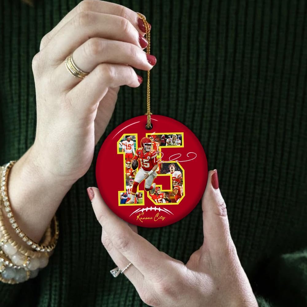 Schian Mahomes Ceramic Ornaments Patricks - Christmas Decoration, Holiday Present Idea - Christmas, Birthday Gifts for Football Fans - Image 2